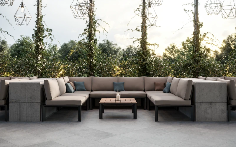 Produktvisualisierung GoIn Raumtrenner – Outdoor-Szene, 3D Rendering