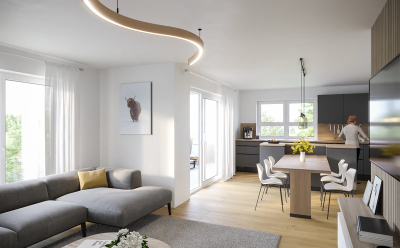 Architekturvisualisierung Hopfensperger Gabelsbergerstraße – Interieur, 3D Rendering